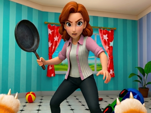 Bad Cat Prankster   Moms Return - Eğlenceli 3D Kedi Oyunu