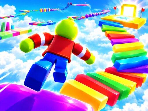 Mega Noob Sky Obby: 50 Stages - Free Online Parkour Game