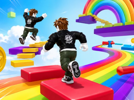 Obby Rainbow Parkour Two Player - Arkadaşınla Oyna